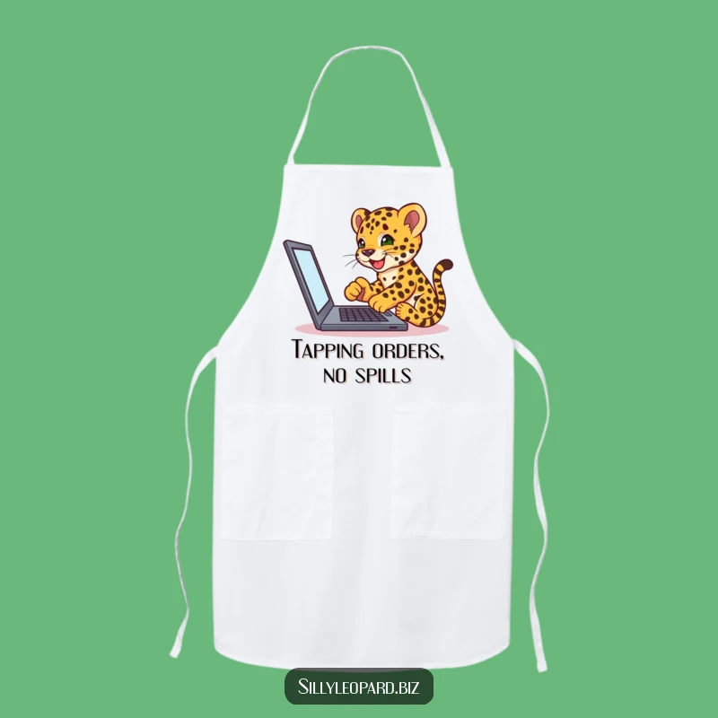 Funny Leopard Cub Apron - Hilarious Tech Geek Kitchen Accessory Gift!