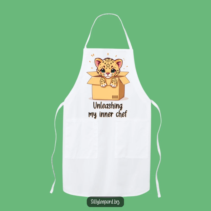 Funny Leopard Cub Apron: Playful Box Surprise for Kitchen Fun