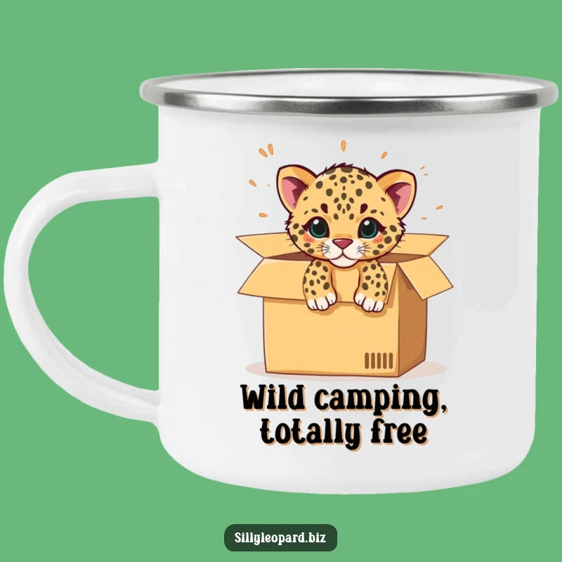 Funny Leopard Cub Camping Mug: Box Surprise for Outdoor Fun