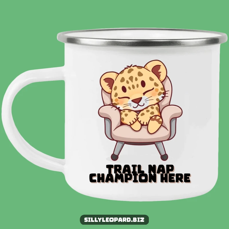Funny Leopard Cub Camping Mug - Hilarious Sleepy Outdoor Adventure Gift!