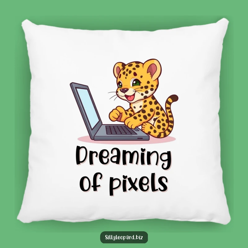 Comfy Funny Leopard Cub Pillow - Hilarious Tech Desk Decor Gift!