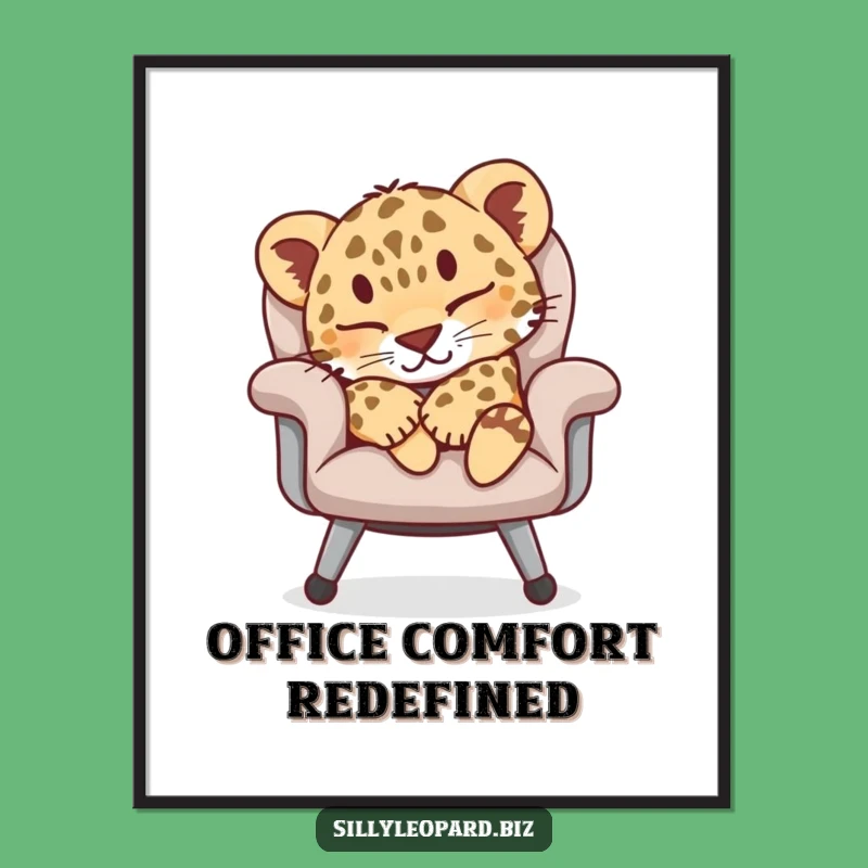 Funny Leopard Cub Digital Art - Peaceful Nap Scene Print Gift!