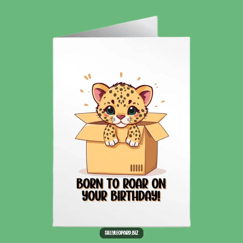 Leopard Cub Box Burst Free Printable Birthday Card - Surprise Gift