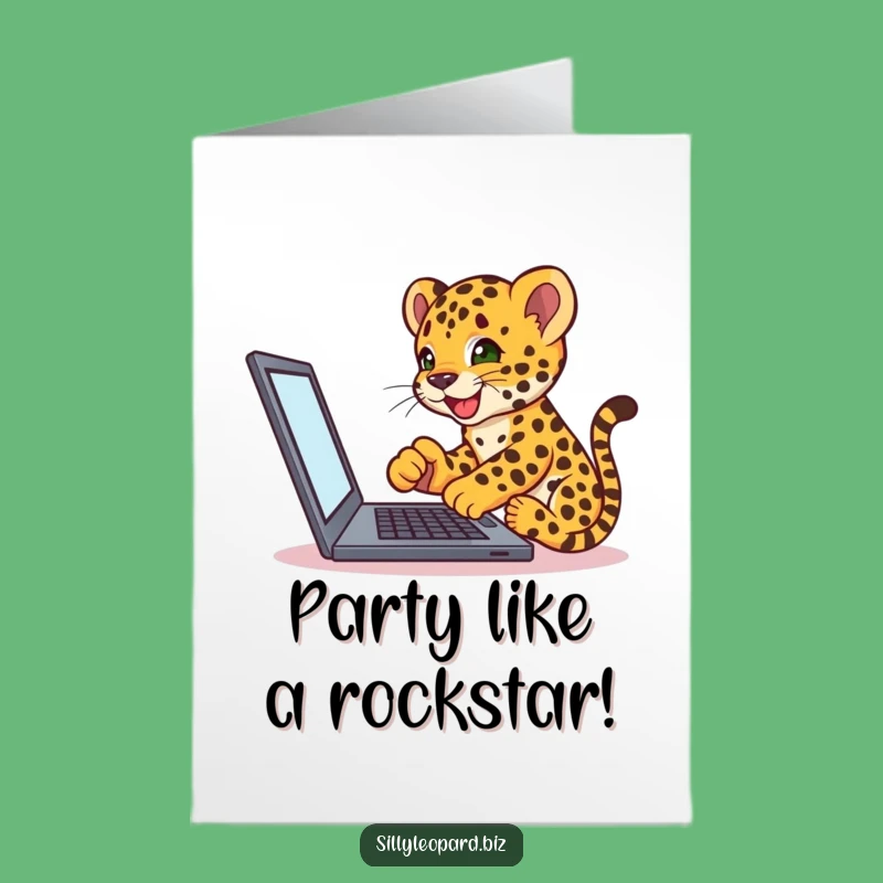 Excited Free Printable Birthday Card: Techy Cub, Fun Greetings, Downloadable Gift!