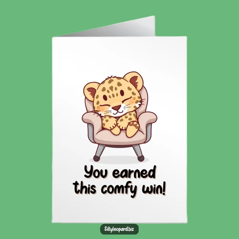 Amusing Free Printable Congrats Card: Napping Cub, Relaxed Achievement, Downloadable!