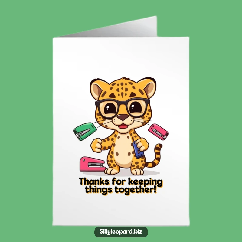 Leopard Thanks Free Printable Card - Juggling Gratitude
