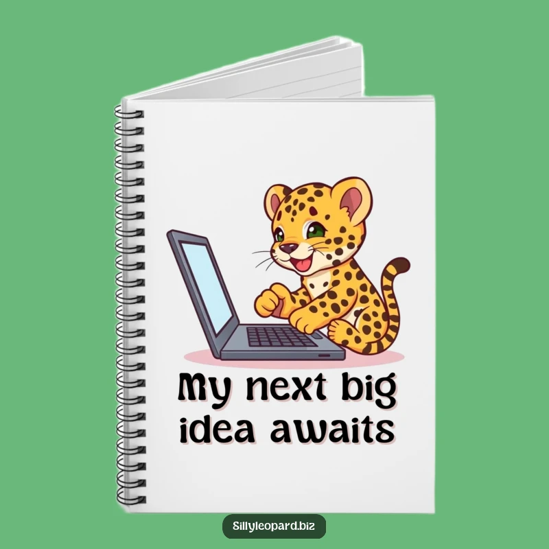Funny Leopard Cub Notebook - Hilarious Techie Planner Gift!